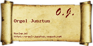 Orgel Jusztus névjegykártya